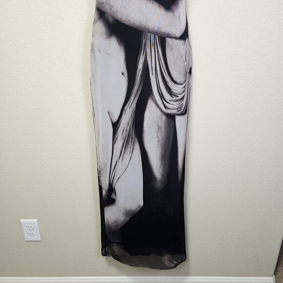 Zara Three Graces Mesh Maxi Dress Sleeveless Mesh Instagram Sheer Party Long S - Picture 6 of 15